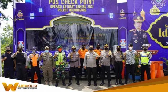 Kapolres Bojonegoro Tinjau Pos Penyekatan Jatim Dan Jateng 1