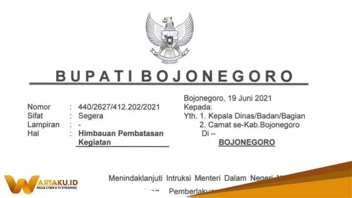 Surat Edaran Bupati Pembatasan Kegiatan Surat Edaran Bupati Pembatasan Kegiatan