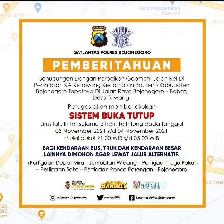 Adanya Perbaikan Perlintasan Kereta Api Satlantas Terapkan Buka Tutup Jalur Lalu Lintas Di Babat Bojonegoro 2