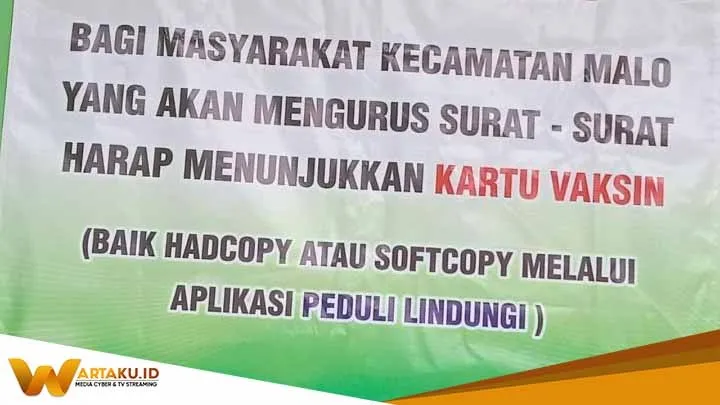 Urus Surat Menyurat Di Kecamatan Malo Wajib Tunjukan Bukti Vaksin