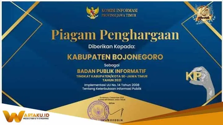 Pemkab Bojonegoro Terima Pengharagaan Kategori Tertinggi Komisi Informasi Jatim Pemkab Bojonegoro Terima Pengharagaan Kategori Tertinggi Komisi Informasi Jatim