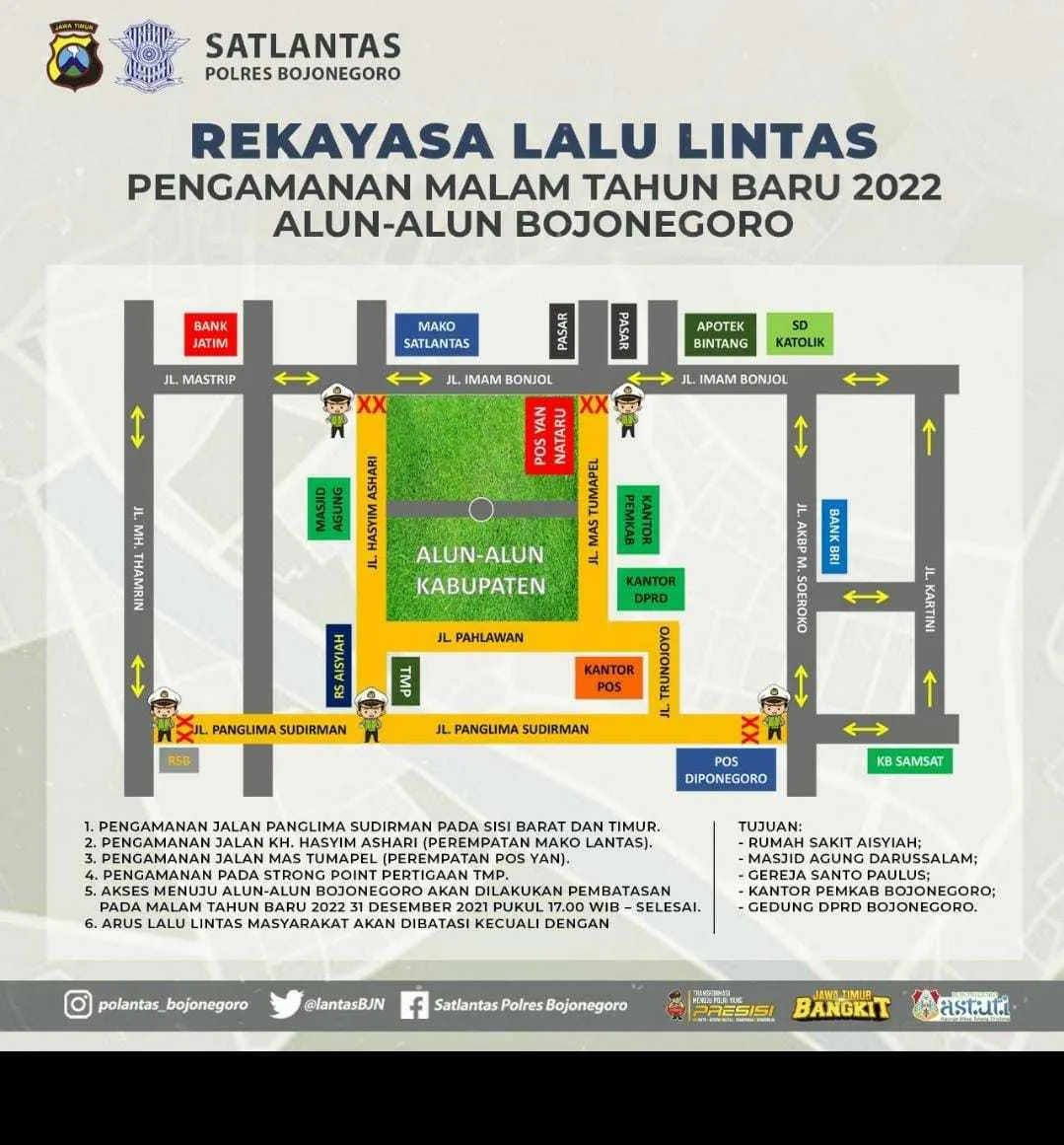 Sejumlah Ruas Jalan Dan Pusat Keramaian Akan Di Tutup Pada Malam Pergantian Tahun