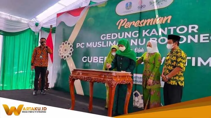 Bupati Anna Bersama Dandim 0813 Dampingi Gubernur Jatim Resmikan Gedung Muslimat NU