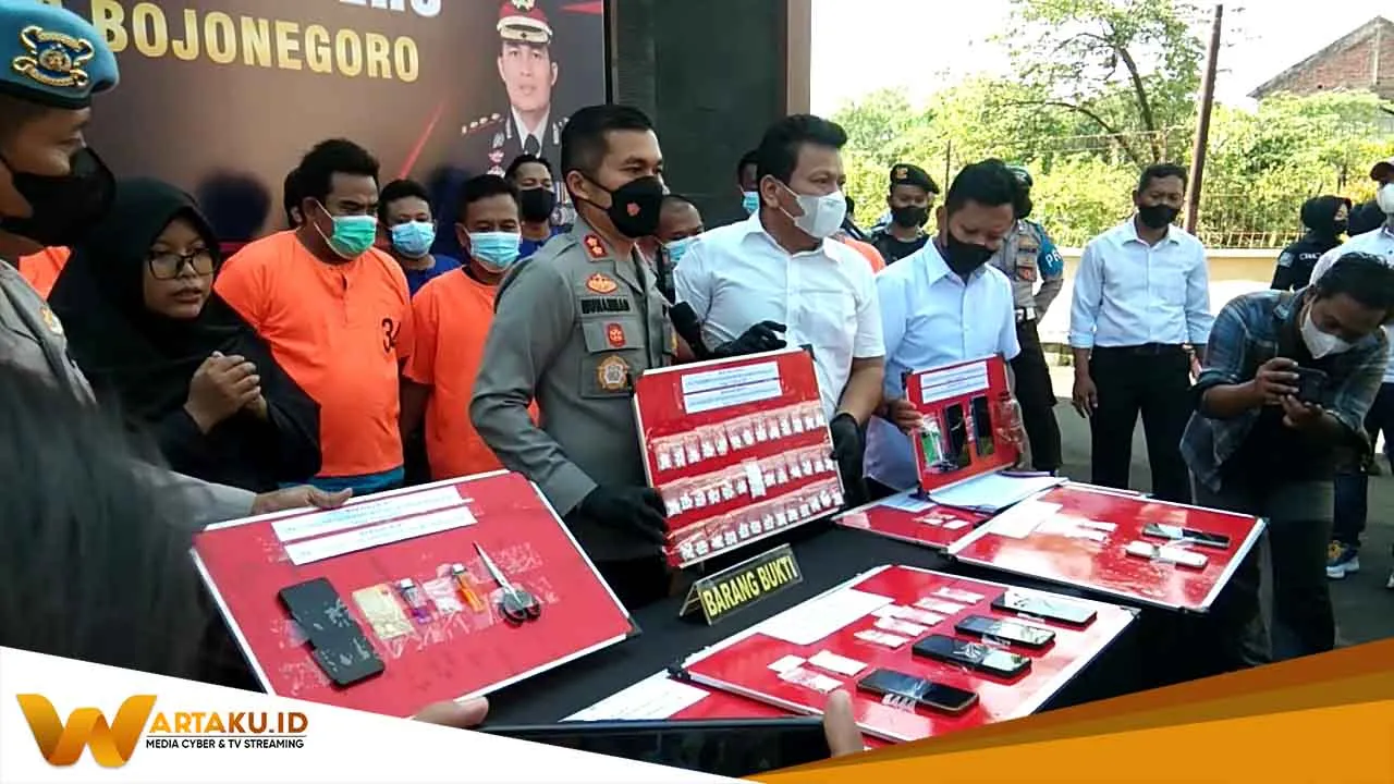 18 Pelaku Penyalahgunaan Obat Terlarang Dibekuk Satresnarkoba Polres Bojonegoro