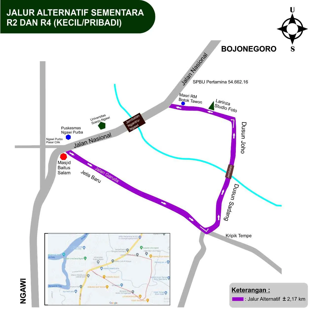 Jalur Bojonegoro Ngawi Ditutup Pengendara Harus Berputar Sejauh 217 Km