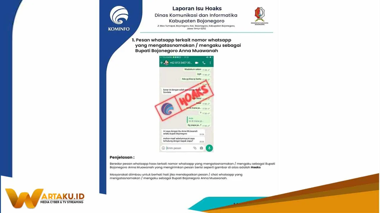 Beredar Hoax Donasi Lembaga Mengatasnamakan Bupati Anna Muawanah Warga Diminta Tak Percaya