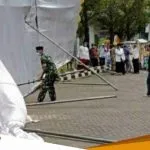 Di Terjang Angin Kencang Tenda Safari Ramadhan Bupati Tuban Roboh