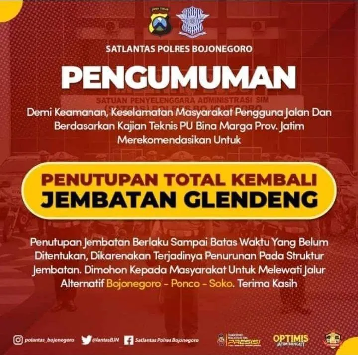 Besok Jembatan Glendeng Kembali Di Tutup Total Tapi Bukan Untuk Perbaikan