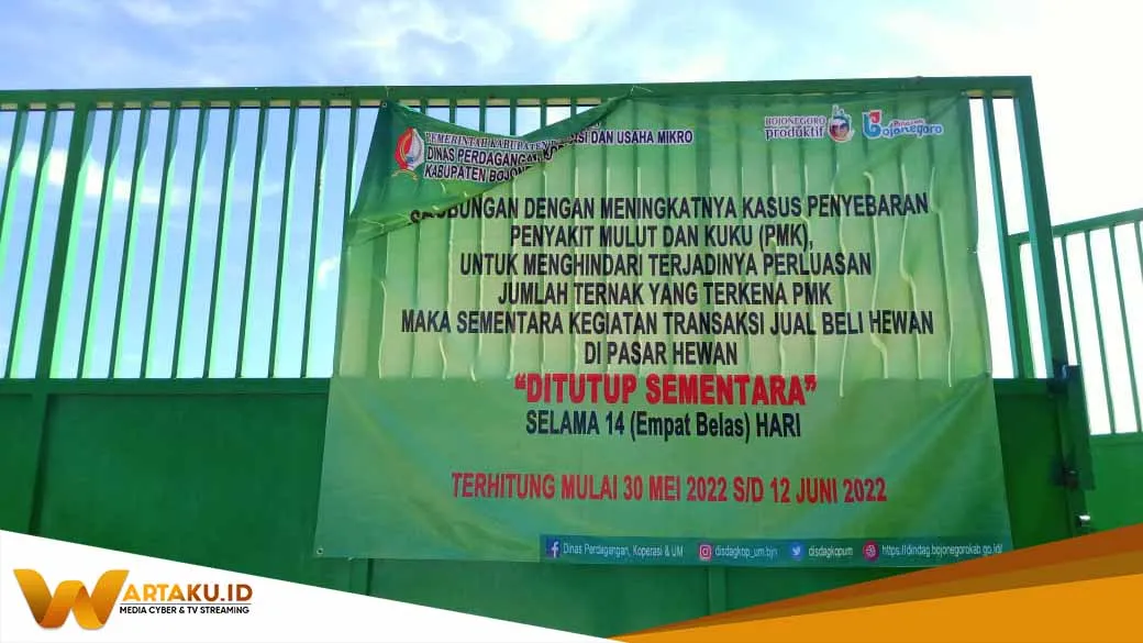 Terkonfirmasi PMK Pasar Hewan Di Kabupaten Bojonegoro Tutup Hingga 12 Juni Mendatang