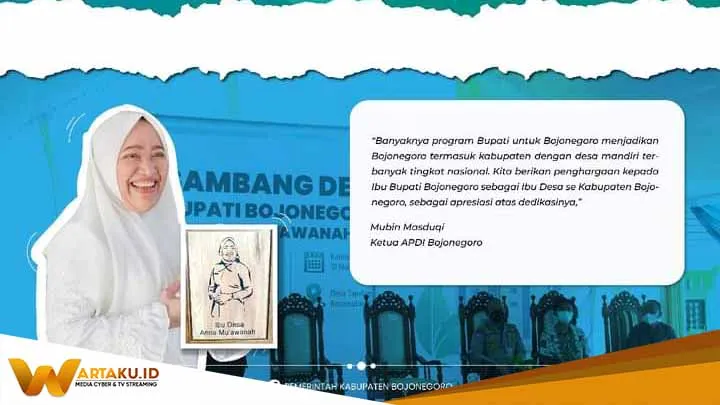 Bupati Anna Dapat Penghargaan Dari APDI Jadi Ibu Desa Se Bojonegoro