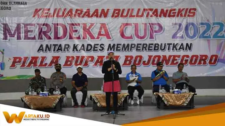 Dinpora Bojonegoro Gelar Bulutangkis Merdeka Cup Antar Kades Semarakkan HUT Ke 77 RI