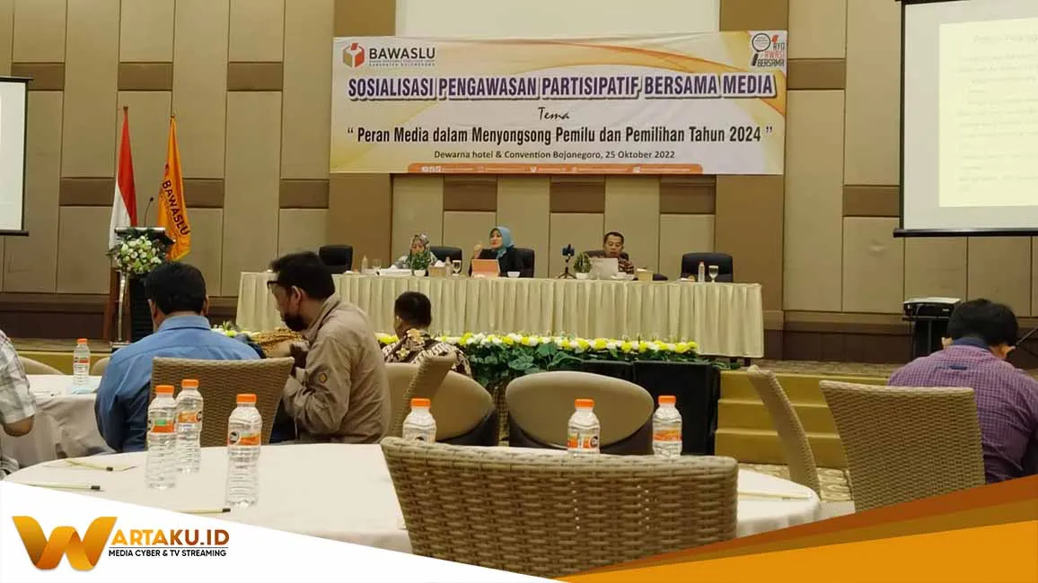 Jelang Pemilu 2024 Bawaslu Bojonegoro Gelar Sosialisasi Pengawasan Partisipatif Bersama Media 1