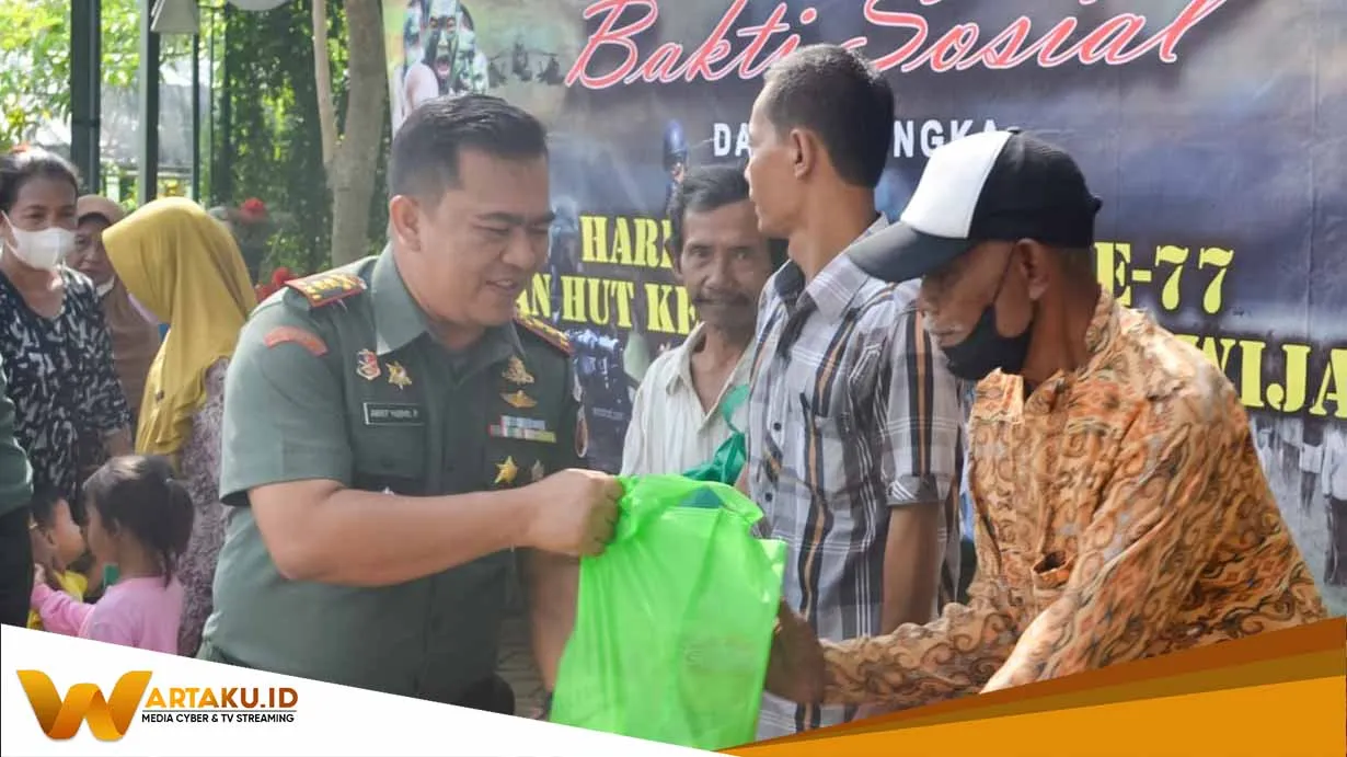 Peringati Hari Juang TNI AD Dan HUT Ke 74 Kodam V Brawijaya Kodim Bojonegoro Salurkan Sembako