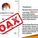 Hoax Nomor Telepon Mengatasnamakan Pj. Bupati Bojonegoro Adriyanto Masyarat Diminta Ekstra Waspada